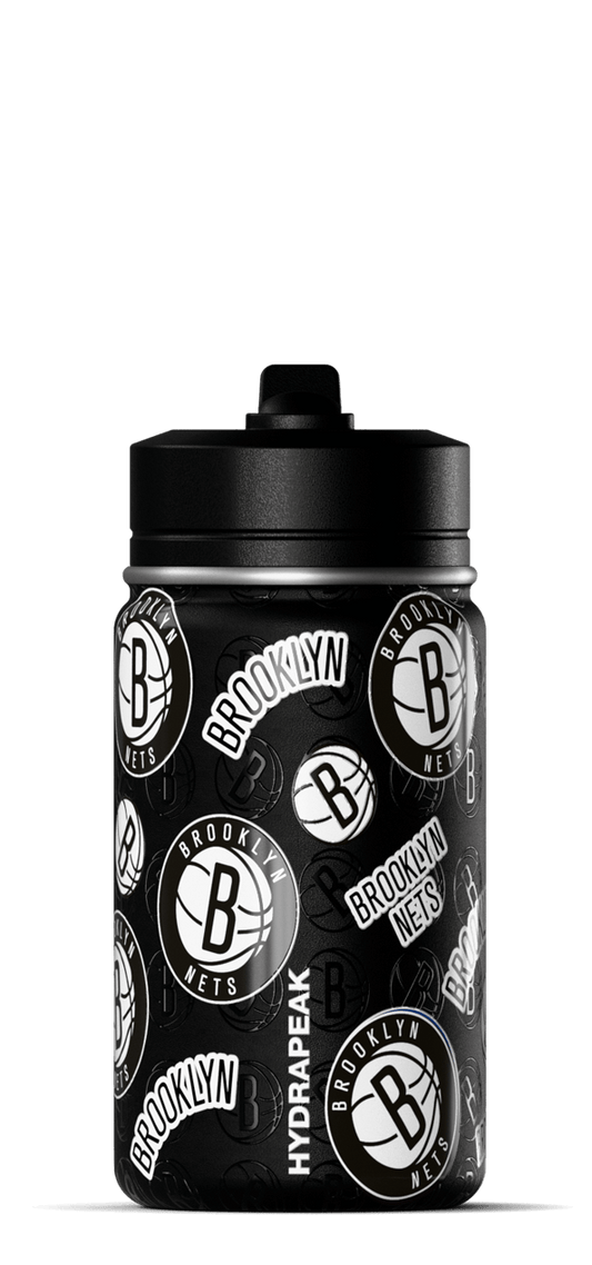 NBA 14oz Kids Water Bottle with Straw Lid - Brooklyn Nets
