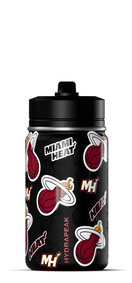NBA 14oz Kids Water Bottle with Straw Lid - Miami Heat