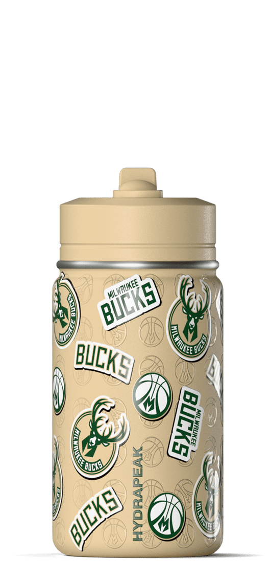 NBA 14oz Kids Water Bottle with Straw Lid - Milwaukee Bucks