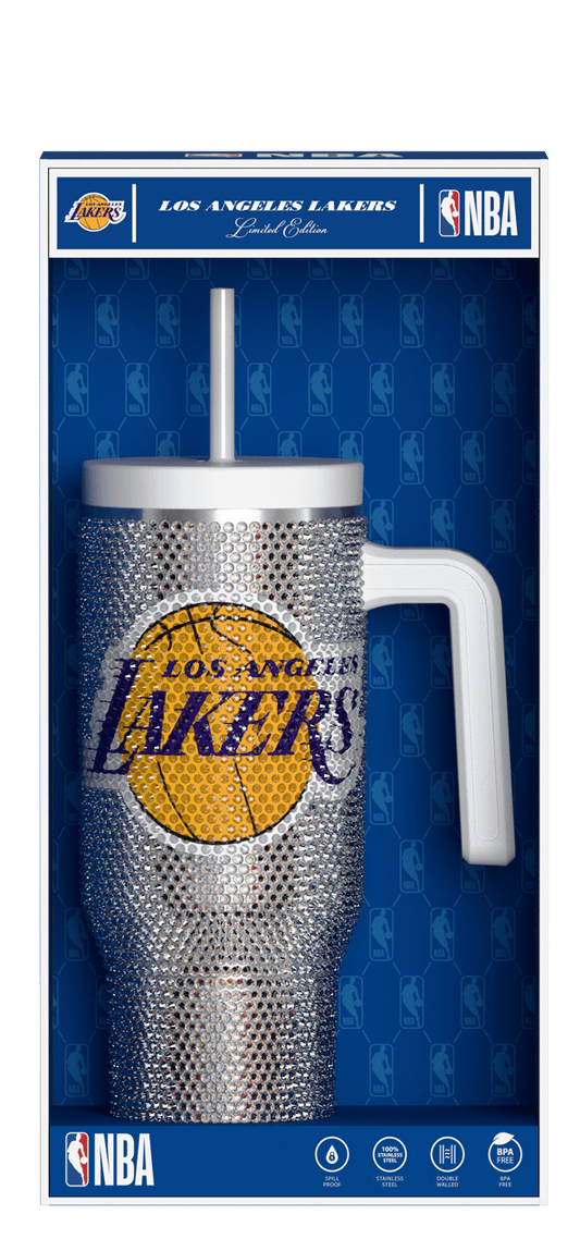 NBA 40oz Bling Voyager Tumbler with Handle in Collectors Box - Los Angeles Lakers