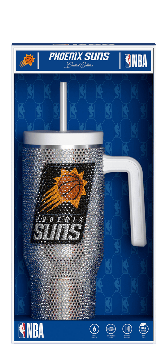 NBA 40oz Bling Voyager Tumbler with Handle in Collectors Box - Phoenix Suns